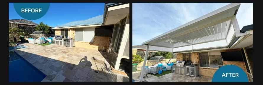 Before and after My Patio Perth New